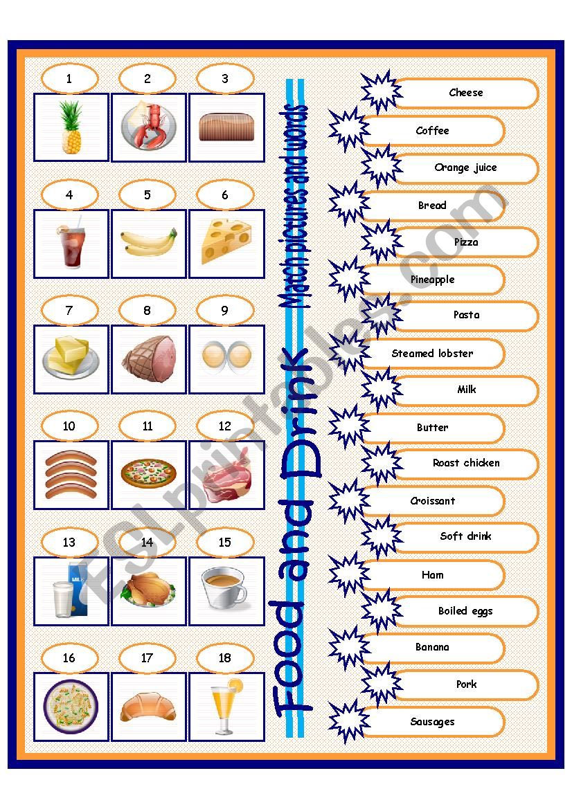 Food and Drink worksheet