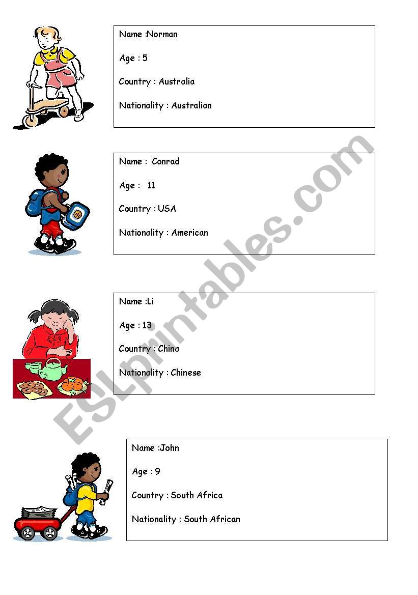 introduce people worksheet