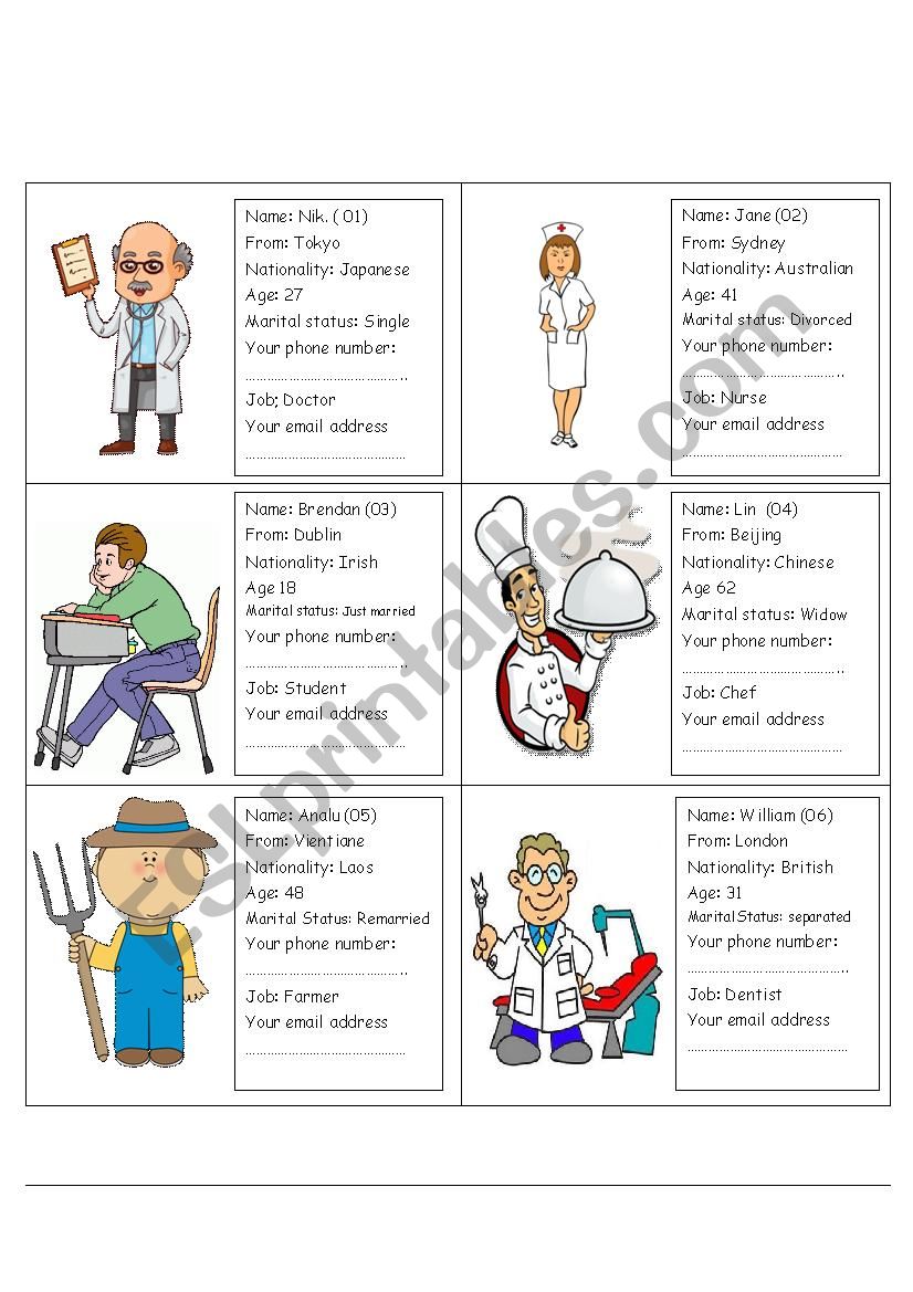 Asking personal information worksheet