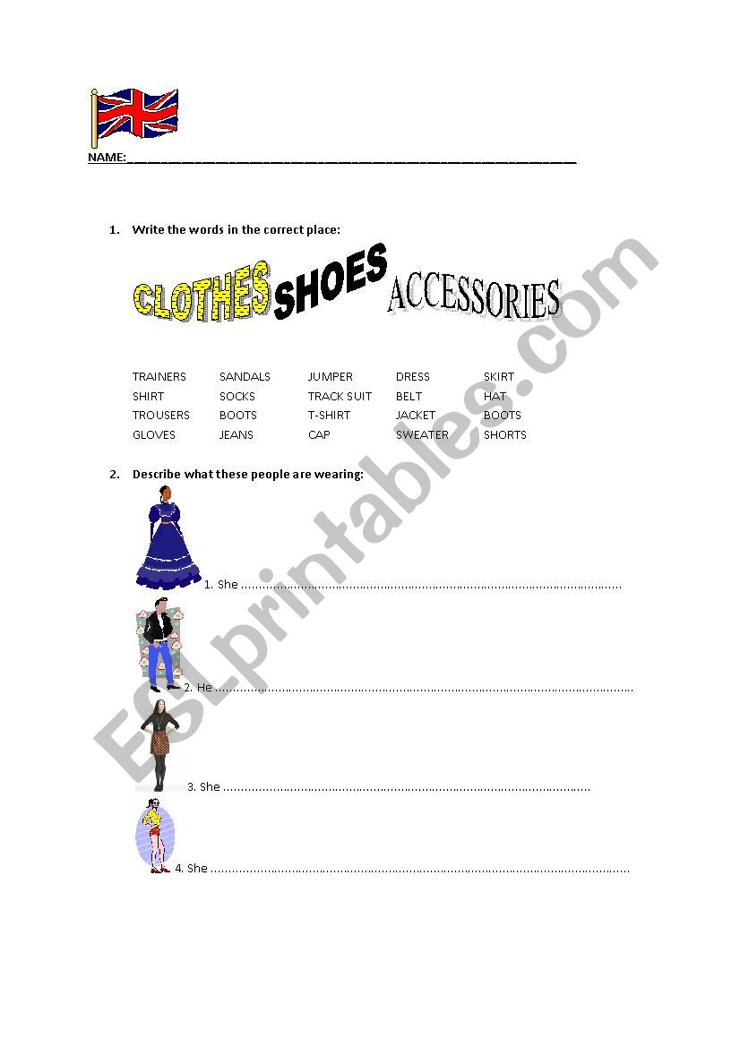CLOTHES/TIME worksheet