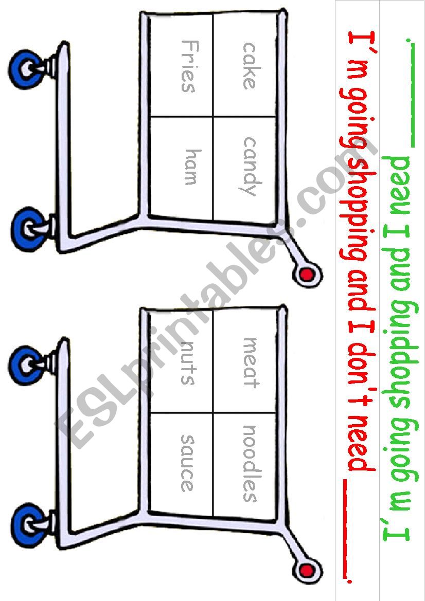 Shopping Game (Food) 2 editbale