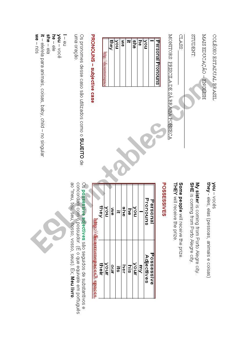 Possessive Adjectives worksheet