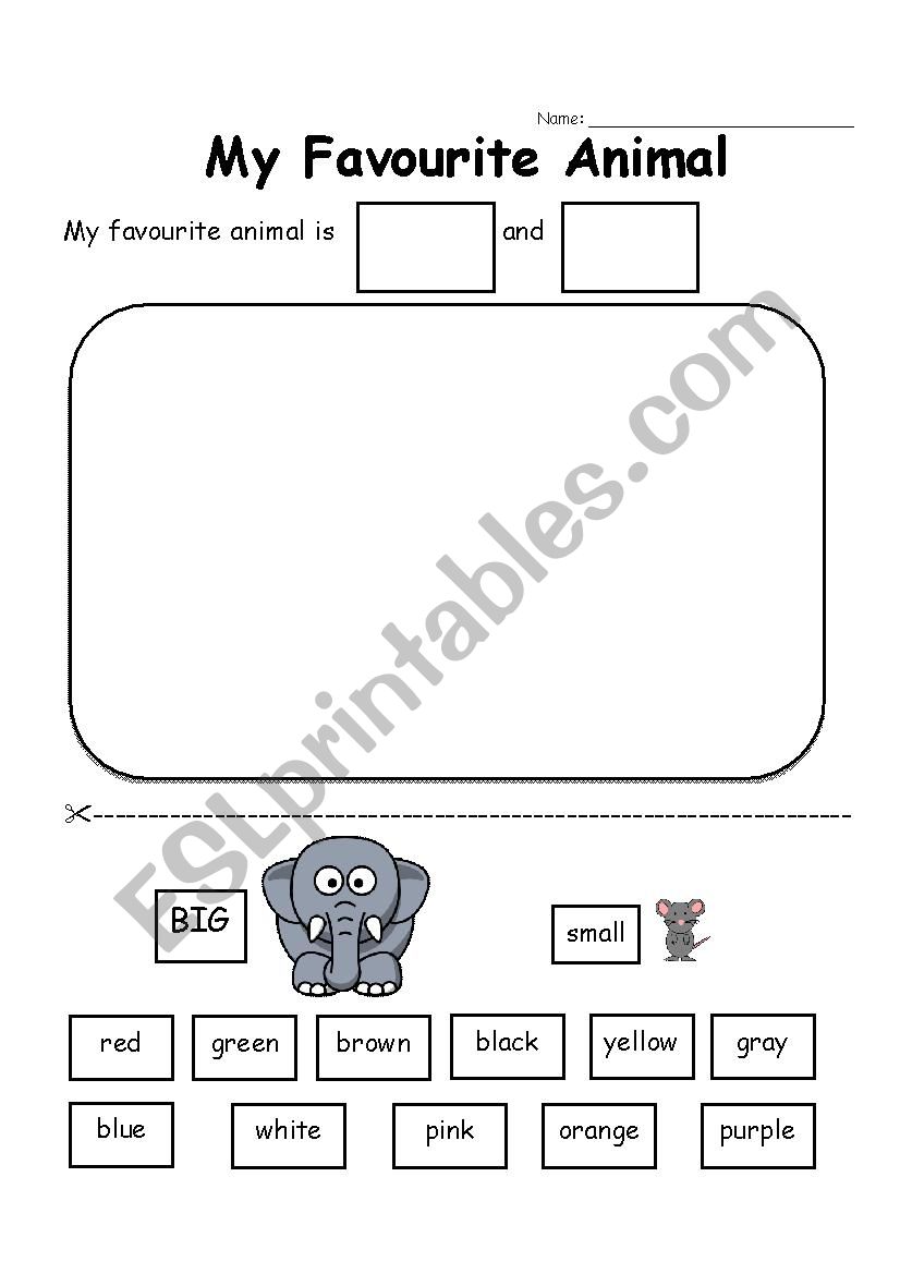 My Favourite Animal worksheet