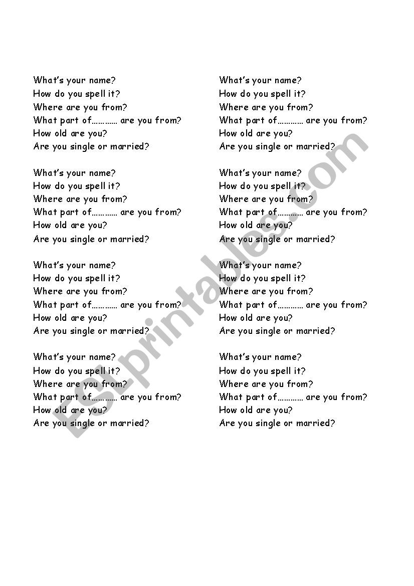 conversation starters worksheet