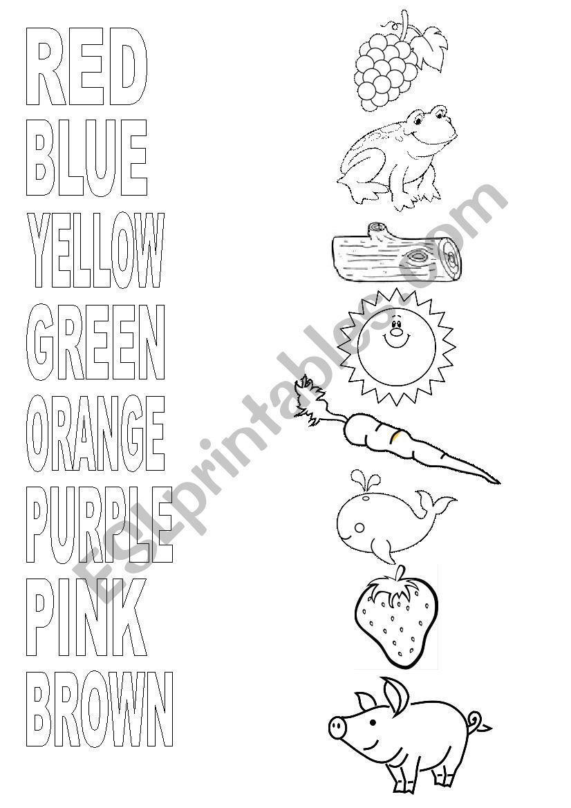 COLOURS FOR LITTLE CHILDREN worksheet