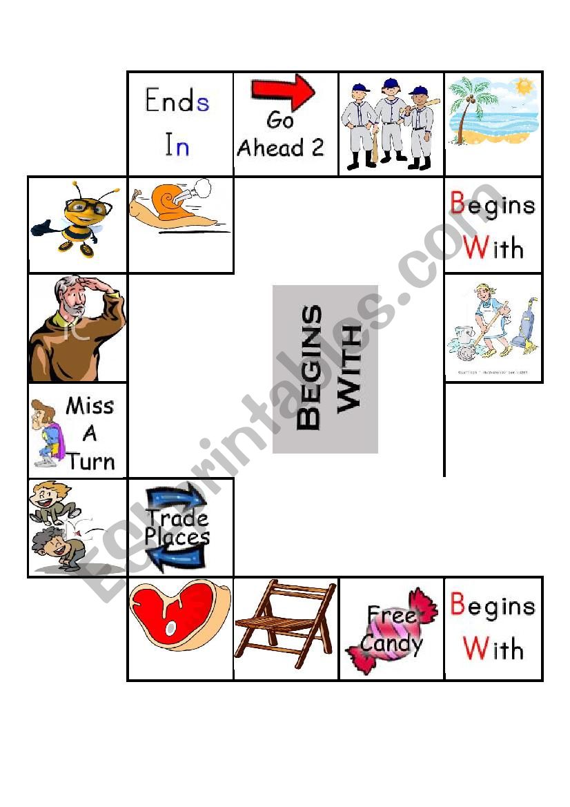 Long E sound phonics Board Game cut out and play!