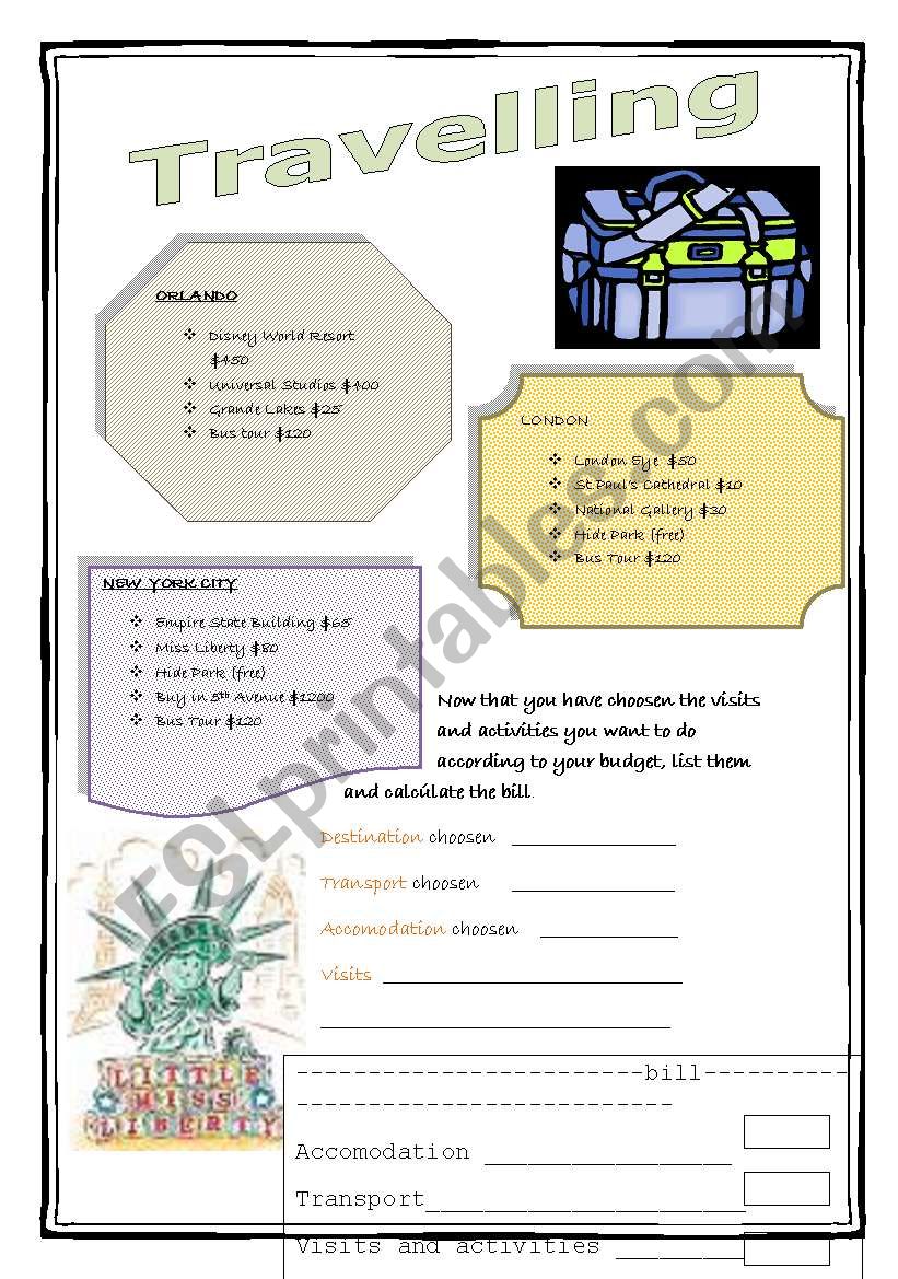 Travel Plan (2/2) worksheet