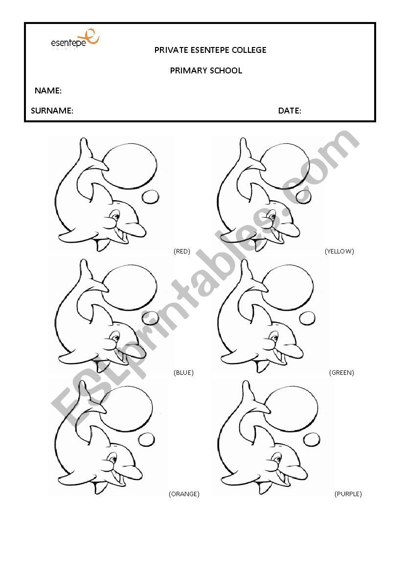 COLOURS worksheet