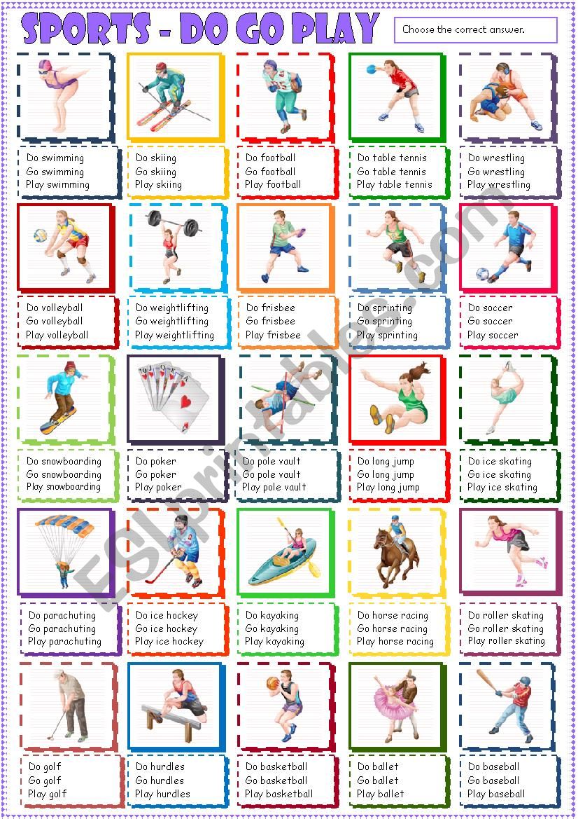 Sports - do, go or play? worksheet