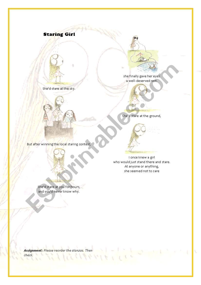 Staring Girl  worksheet