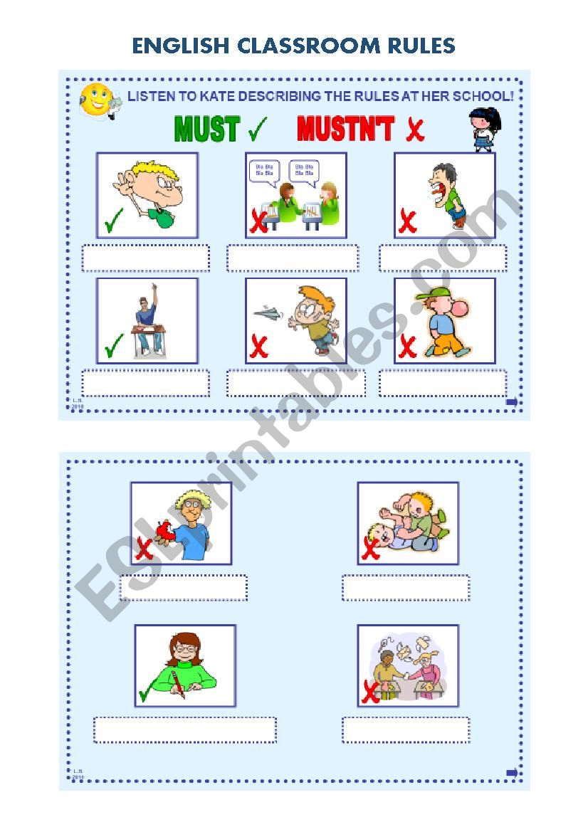 classroom rules worksheet