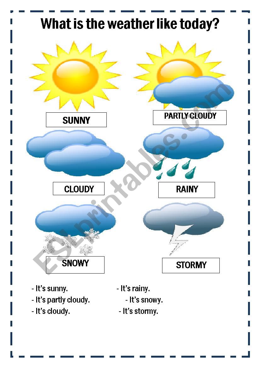 weather pictionary worksheet