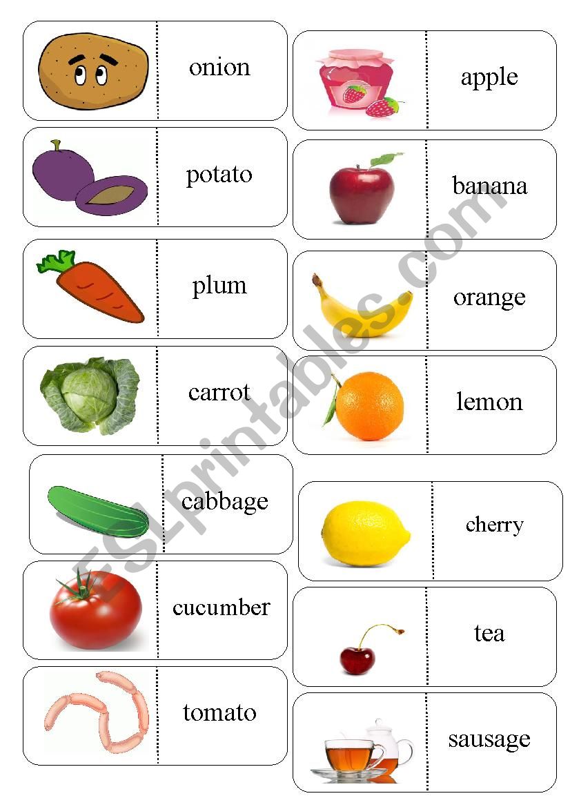 FOOD DOMINO worksheet