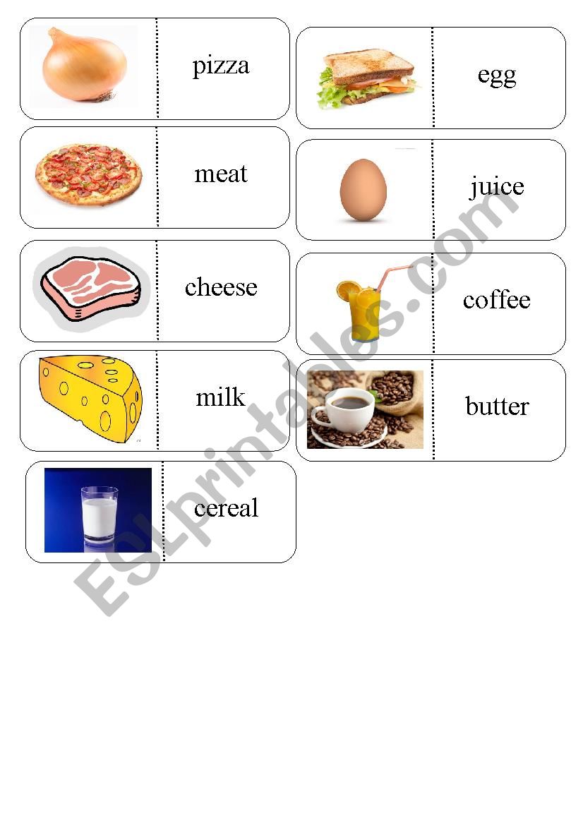 FOOD DOMINO 2 worksheet