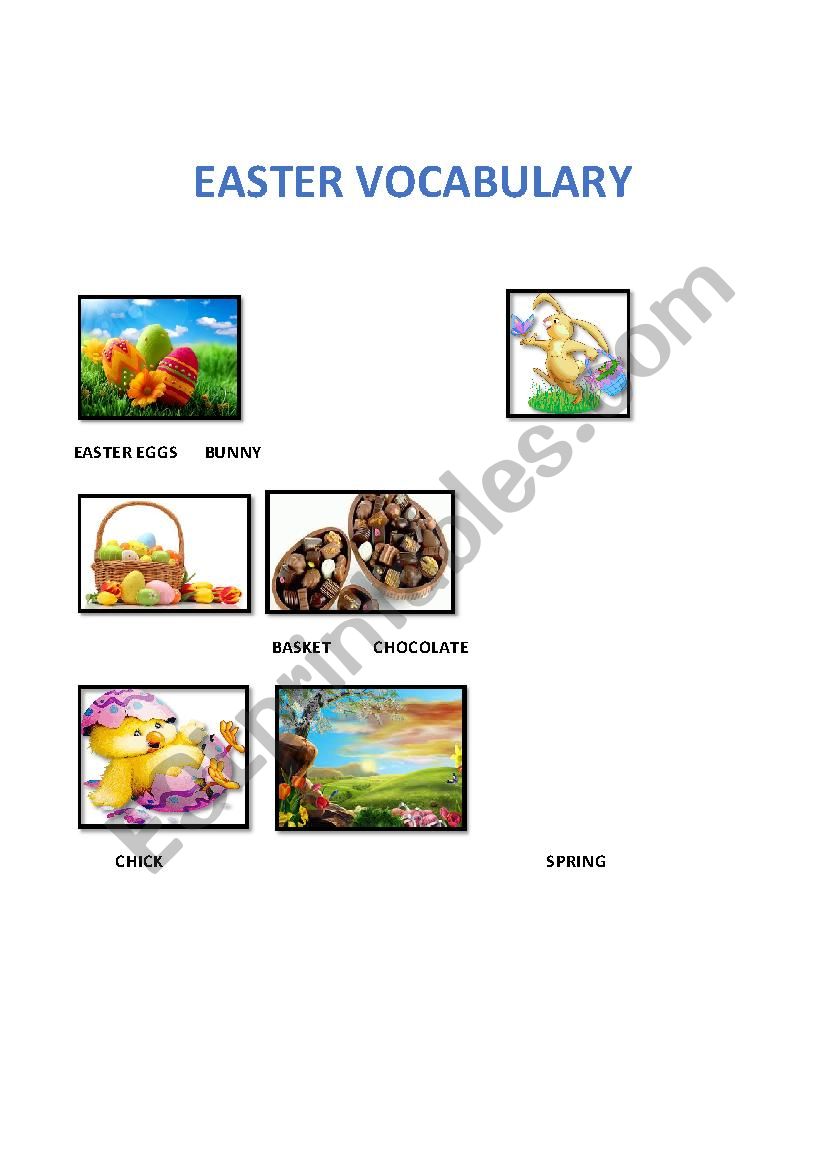 Easter vocabulary worksheet