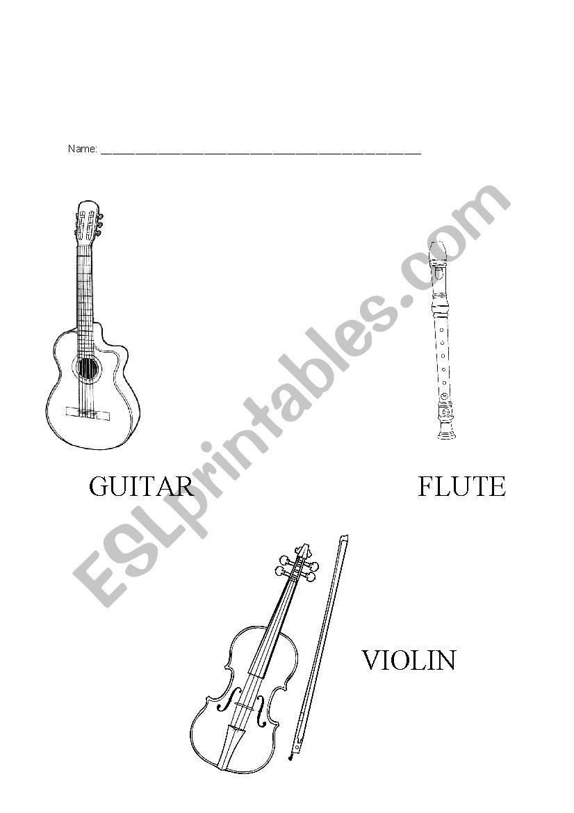 Musical Instruments worksheet