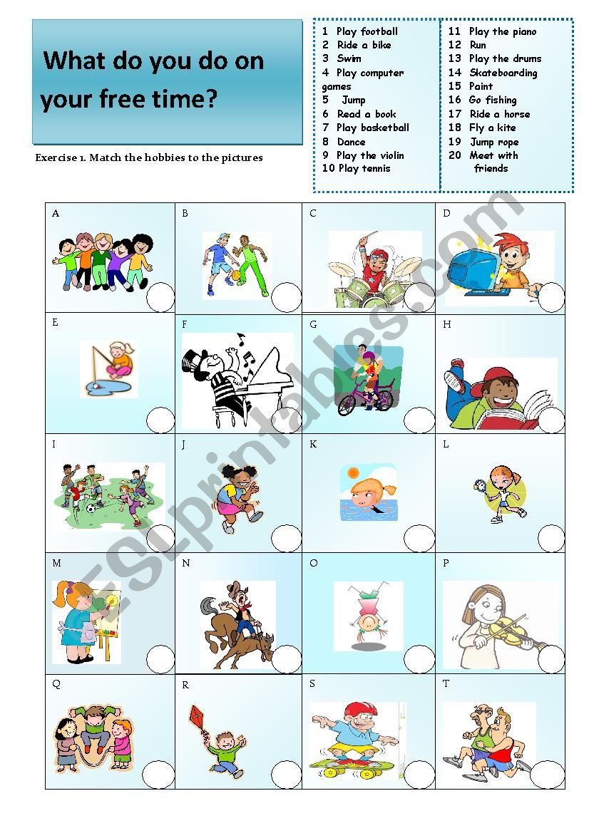 What do you do on your time? - ESL worksheet by Binzeneta