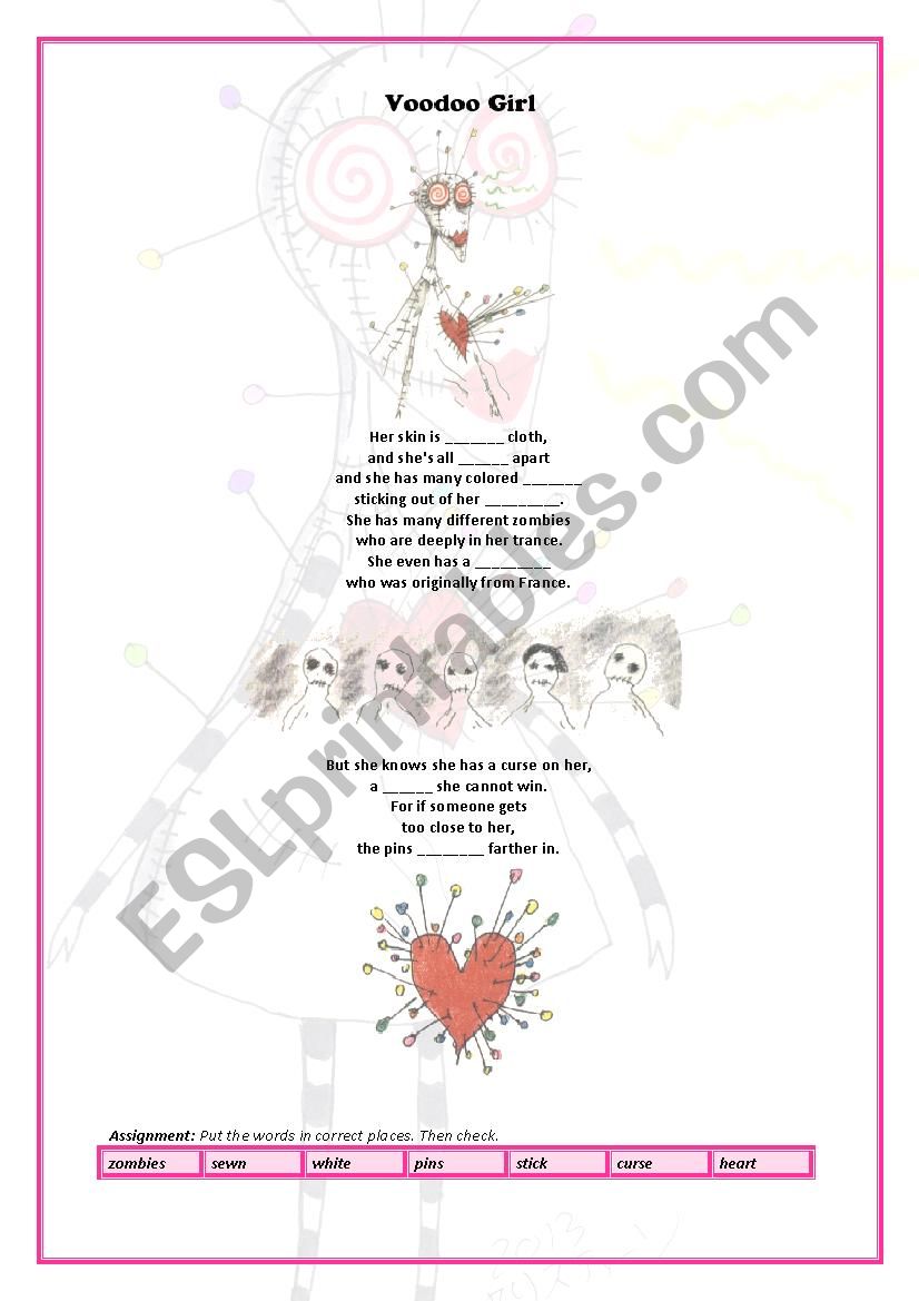 Voodoo Girl worksheet