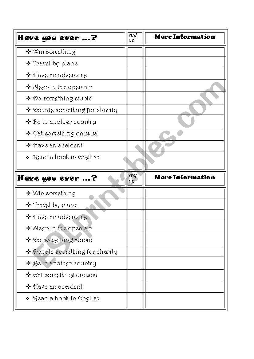 Telling anecdotes worksheet