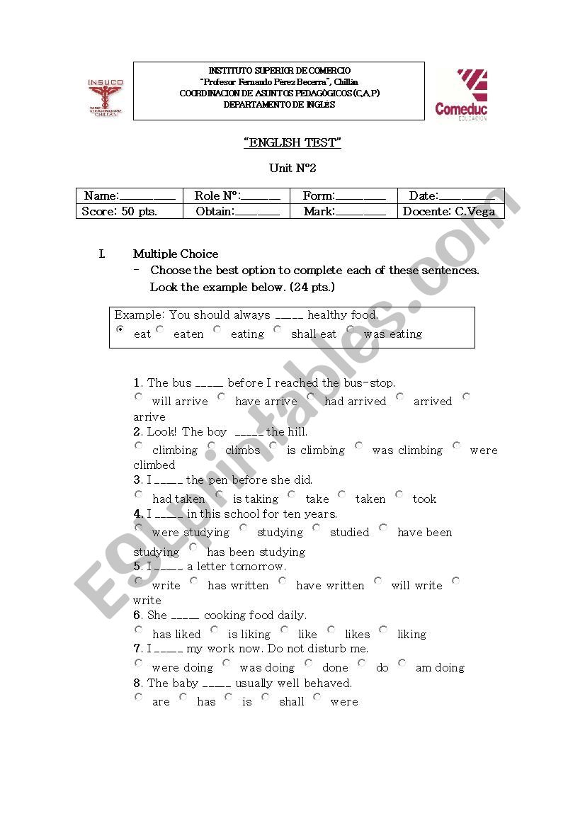 english test senior year worksheet