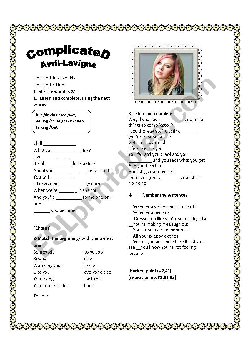 complicated  worksheet