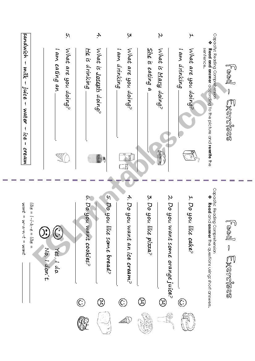 Food worksheet