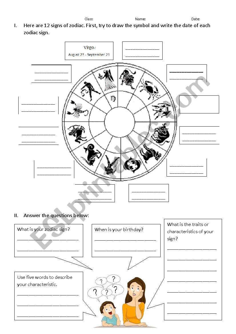 Zodiac signs  worksheet