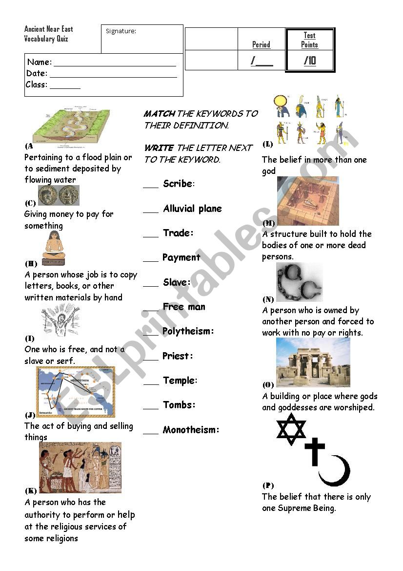 History: Ancient Near East Vocabulary