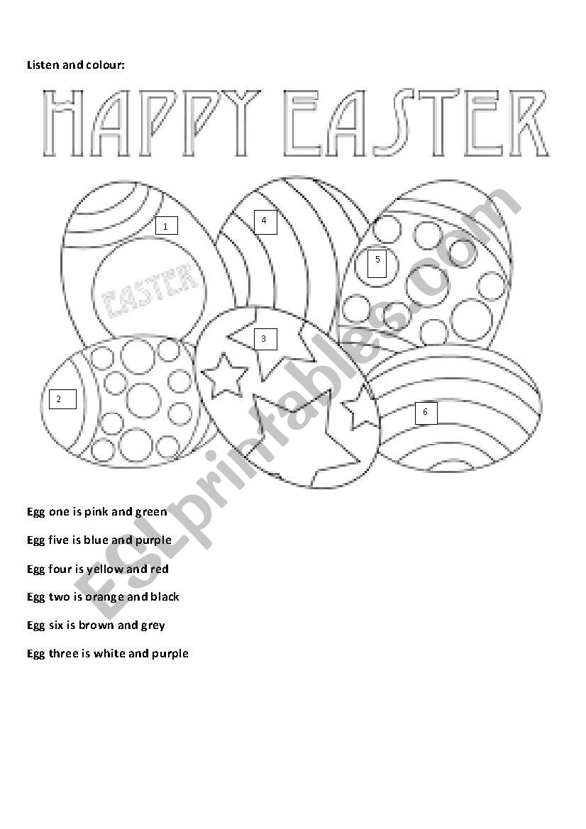 Happy Easter worksheet