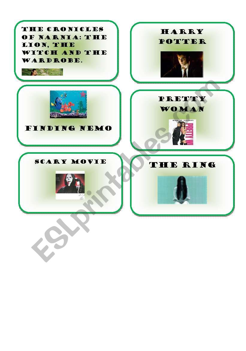 SAY IT WITH MIMICS(MOVIES) worksheet