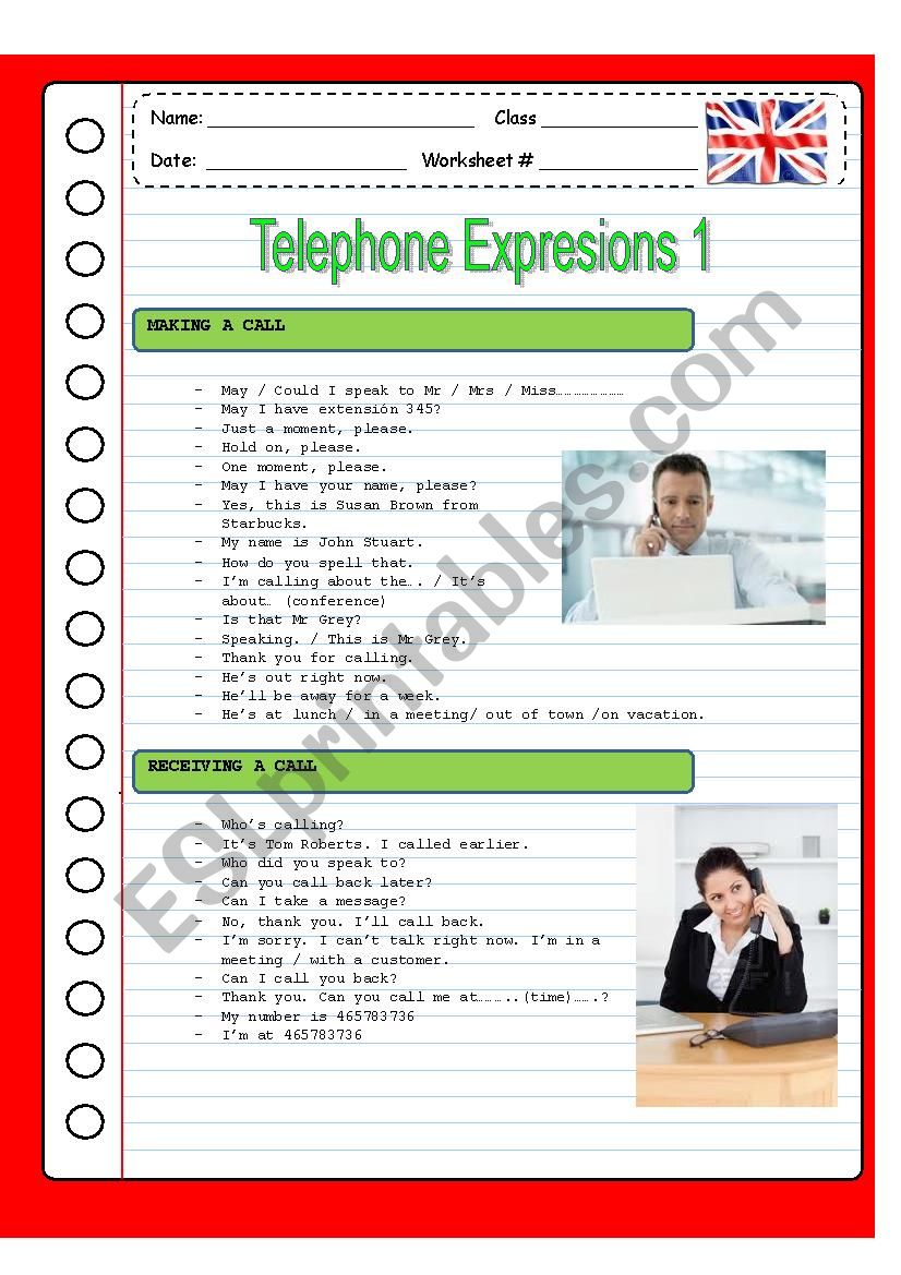TELEPHONING 1 worksheet