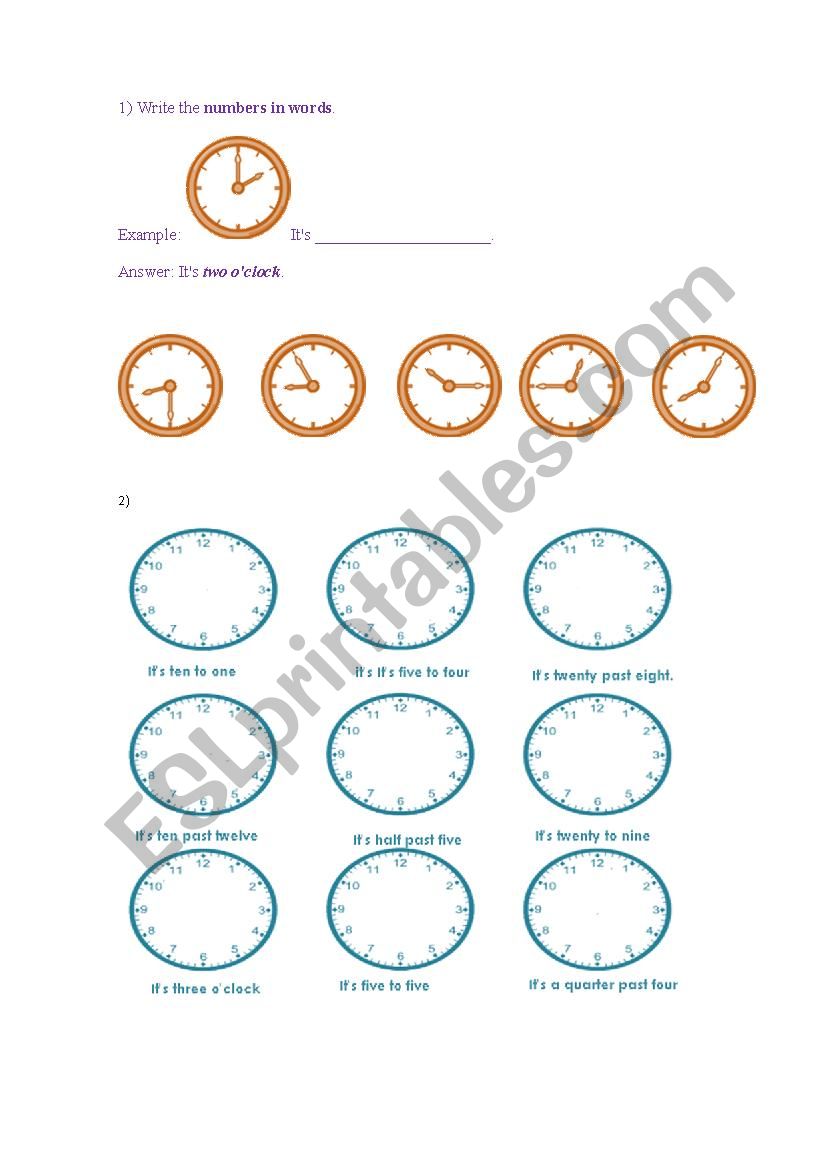 THE TIME worksheet