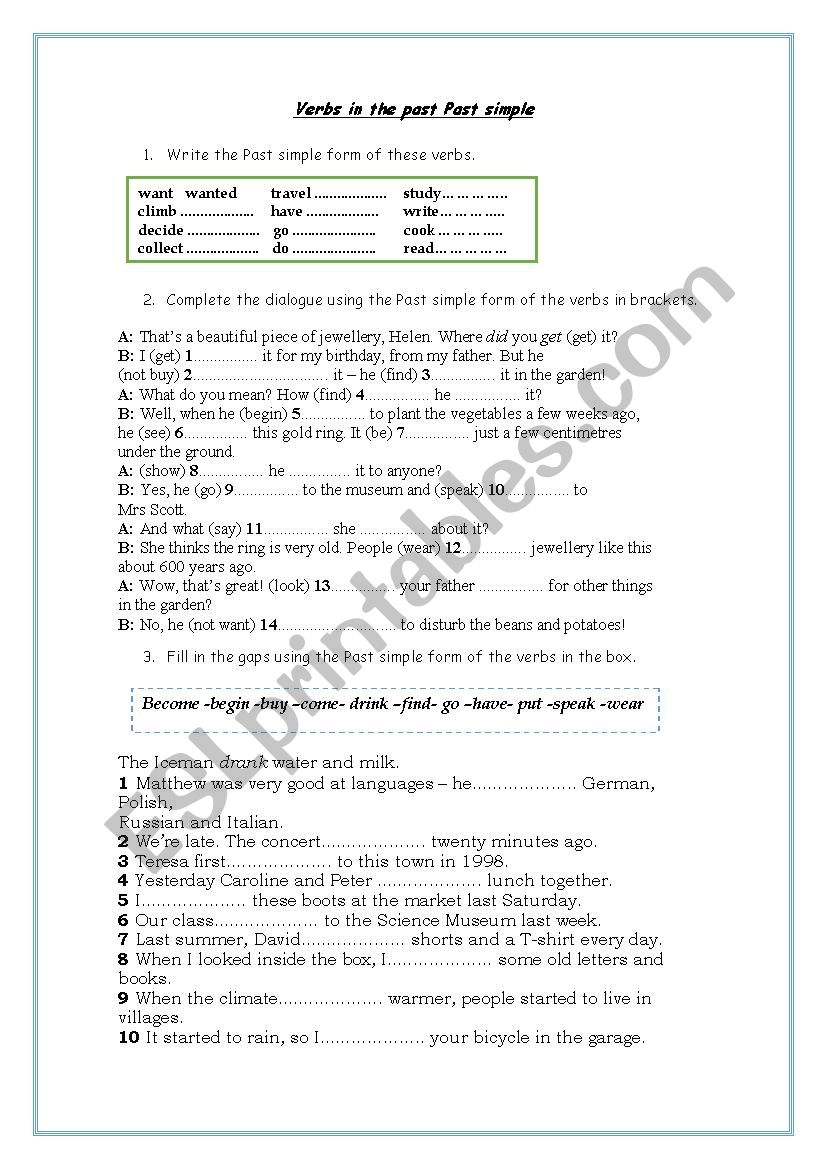 Simple Past worksheet