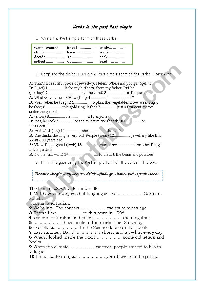 Simple Past worksheet