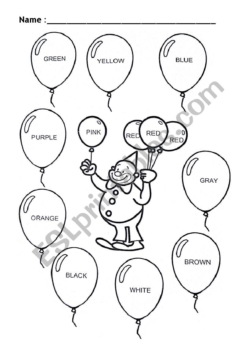 Clown Coloring by number  worksheet