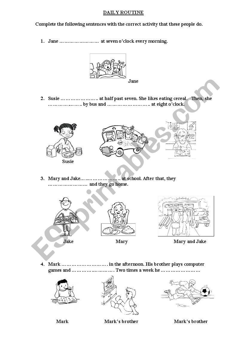 Present simple - Daily routine