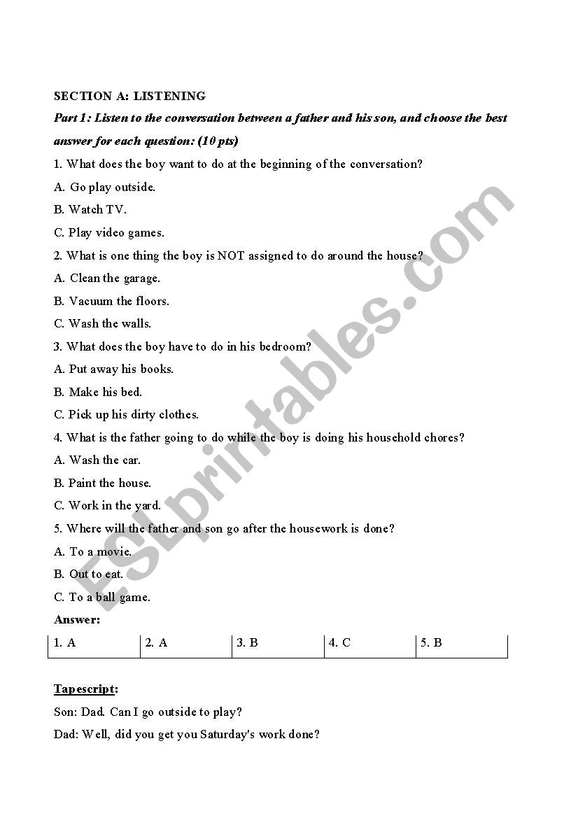 Mixed exercises CAE worksheet