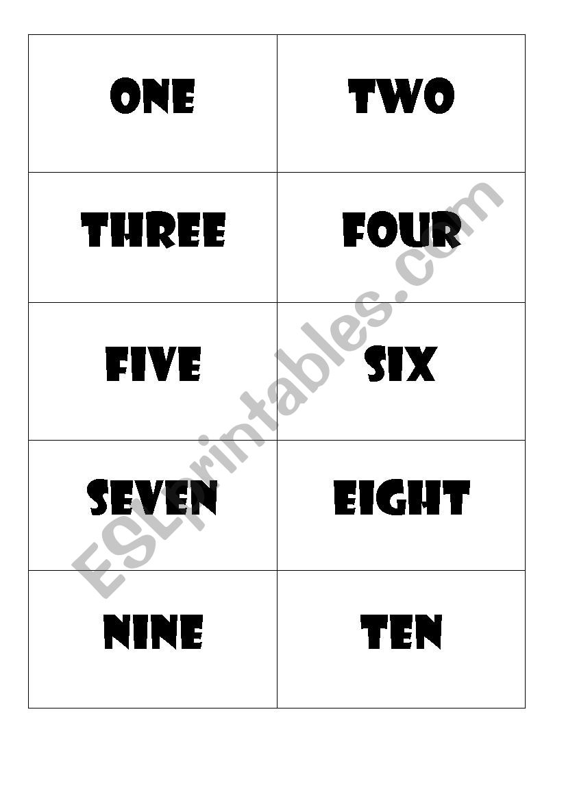 Number match worksheet