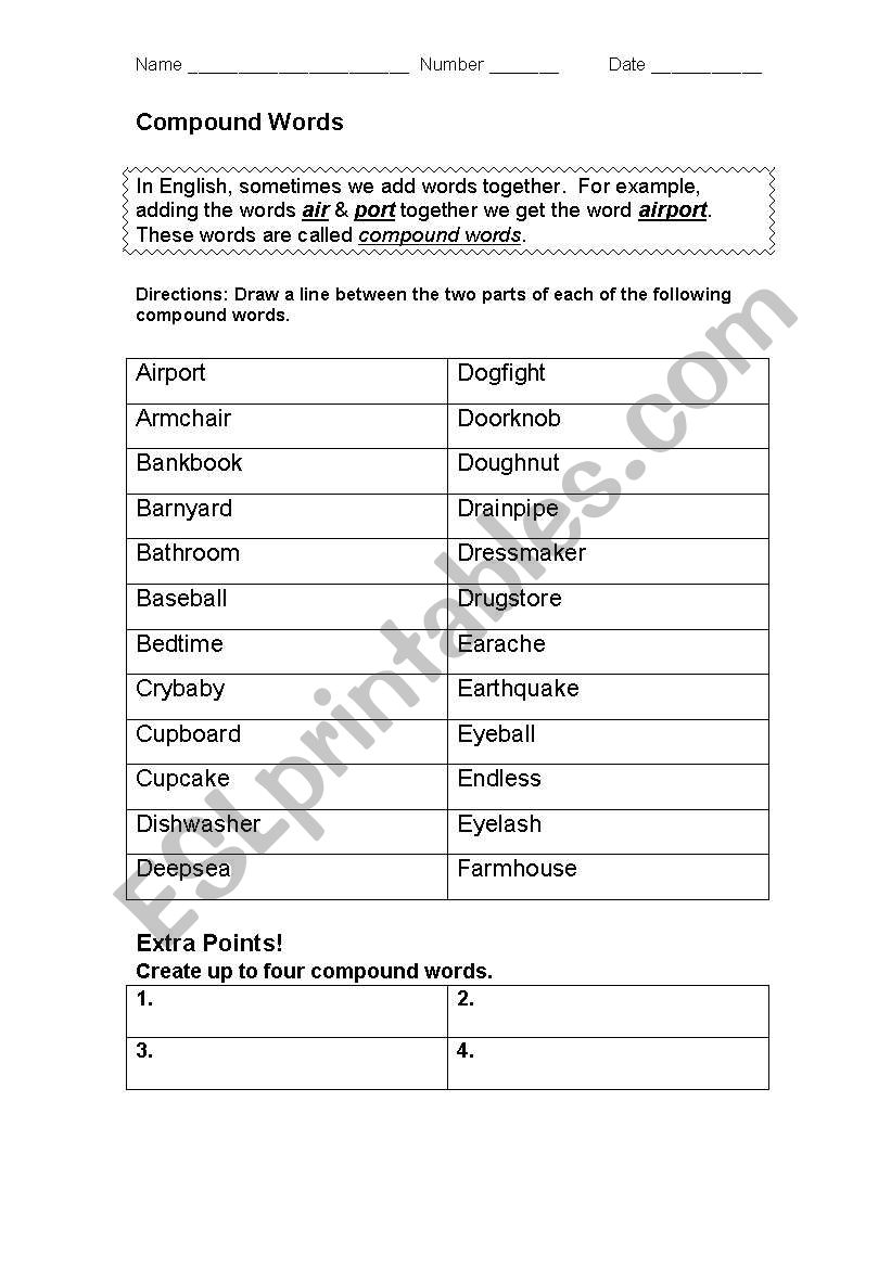 Compound Words worksheet