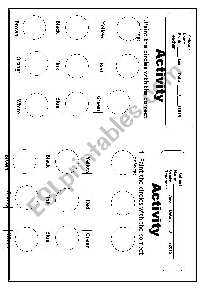 colour worksheet