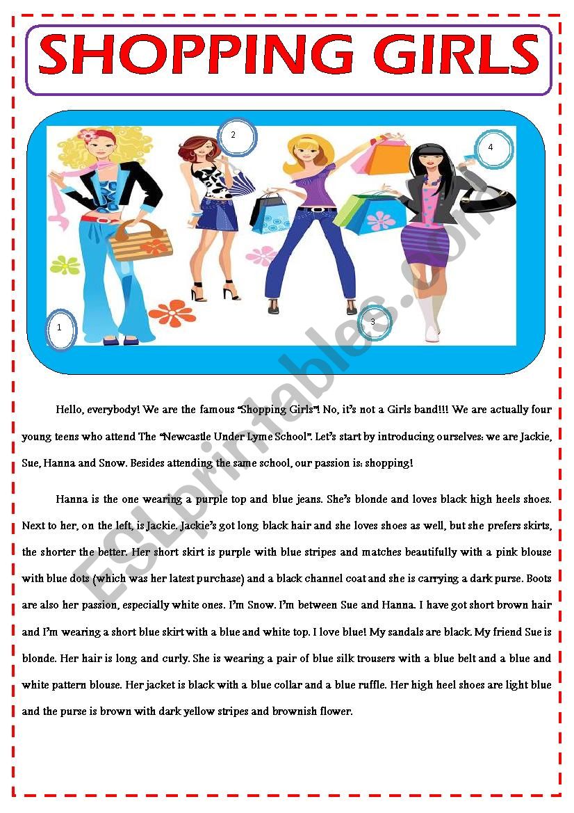 SHOPPING GIRLS - CLOTHES worksheet