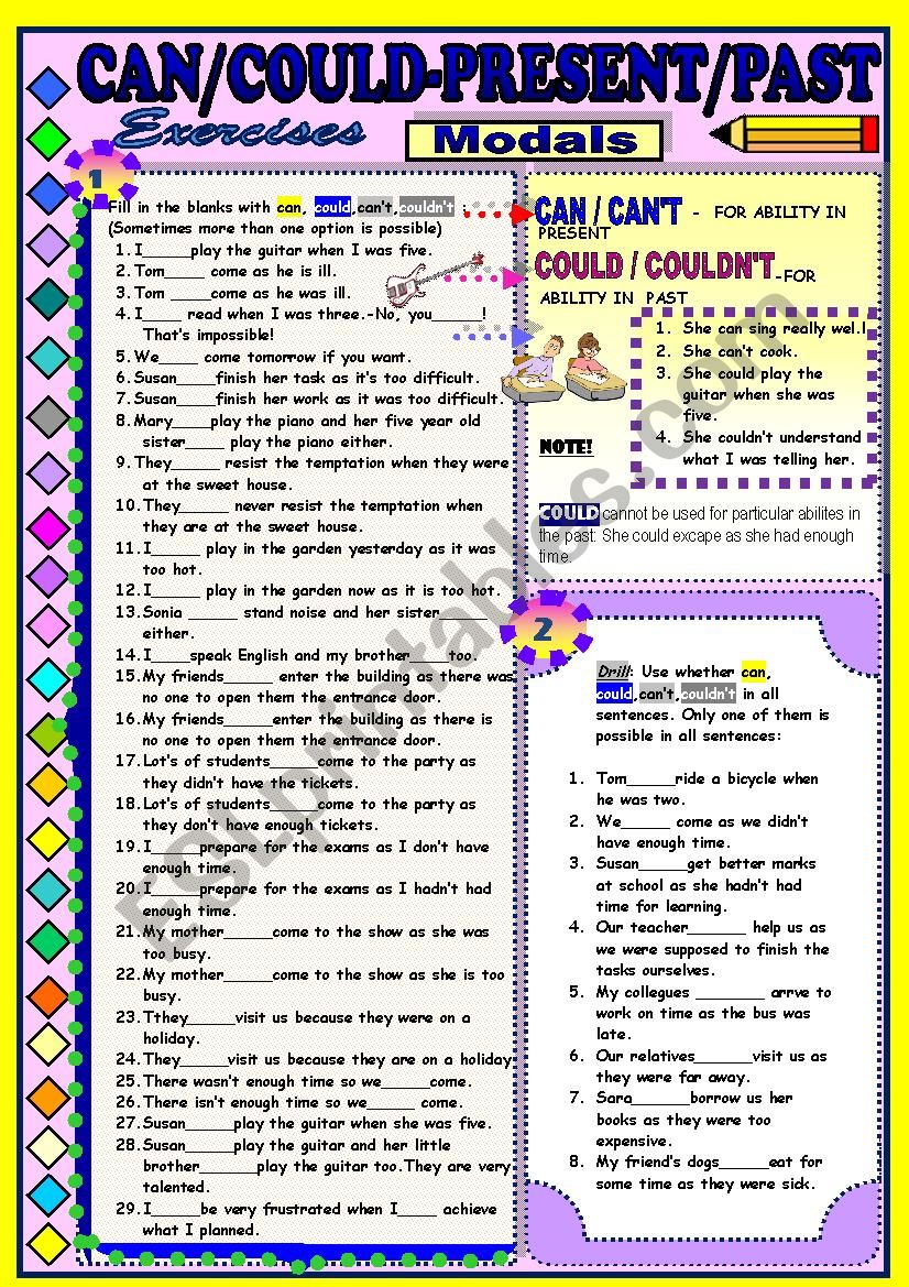 Modals - CAN/CANT/COULD/COULDNT