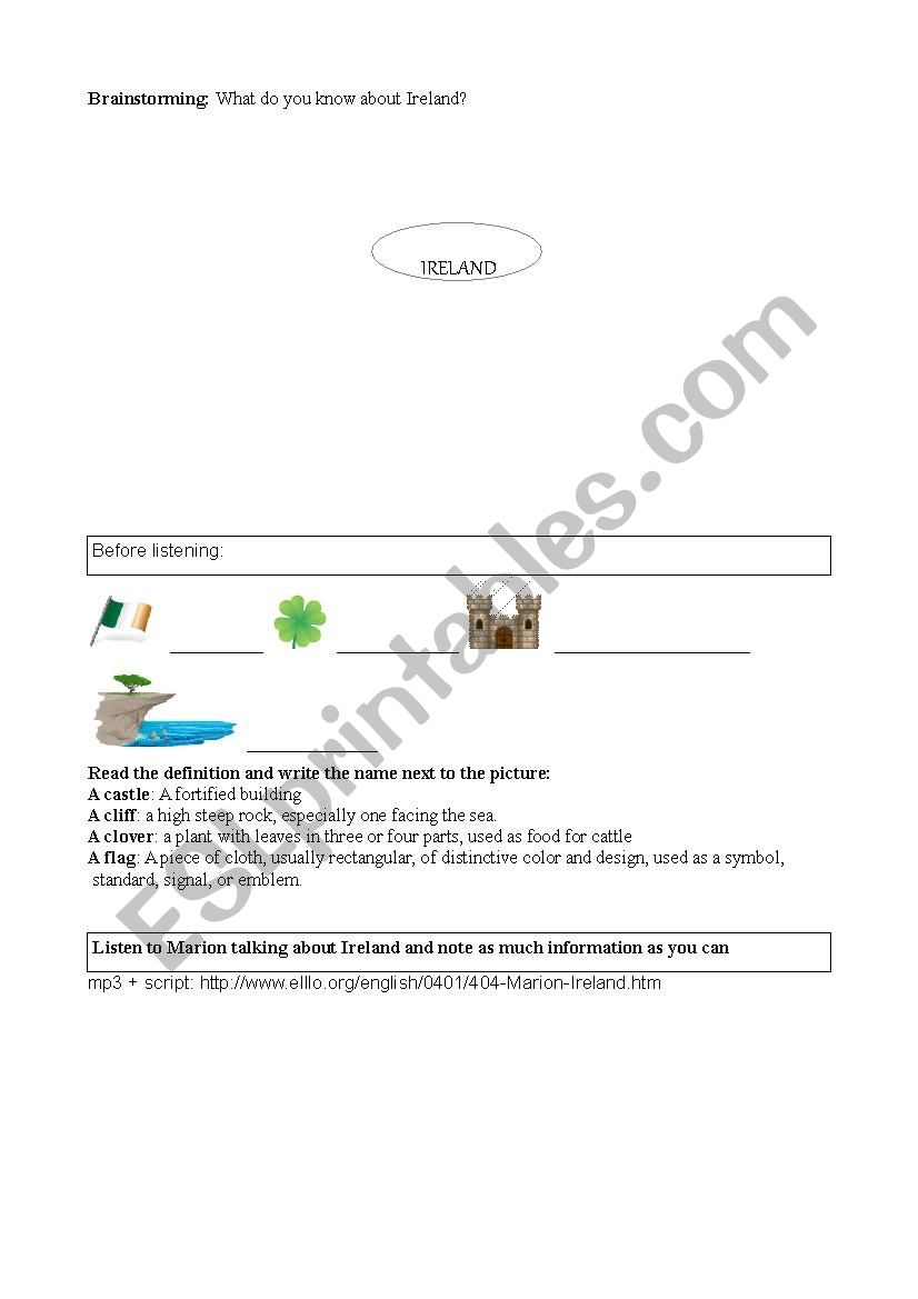 Ireland worksheet