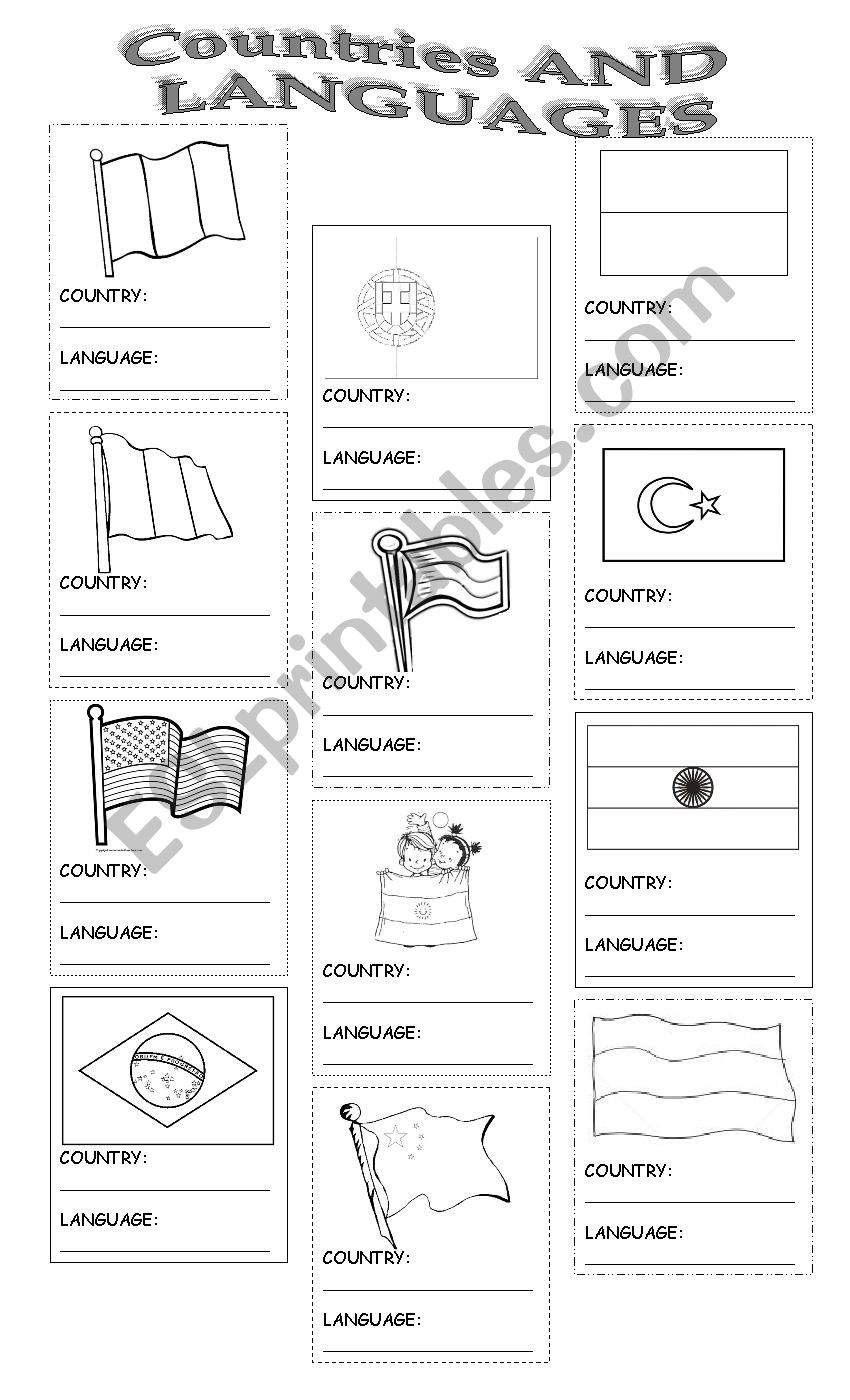 Countries and Languages worksheet