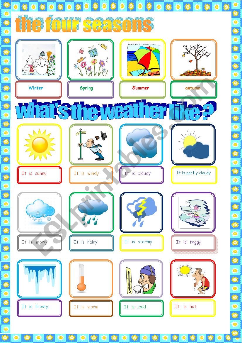 weather pictionary  worksheet