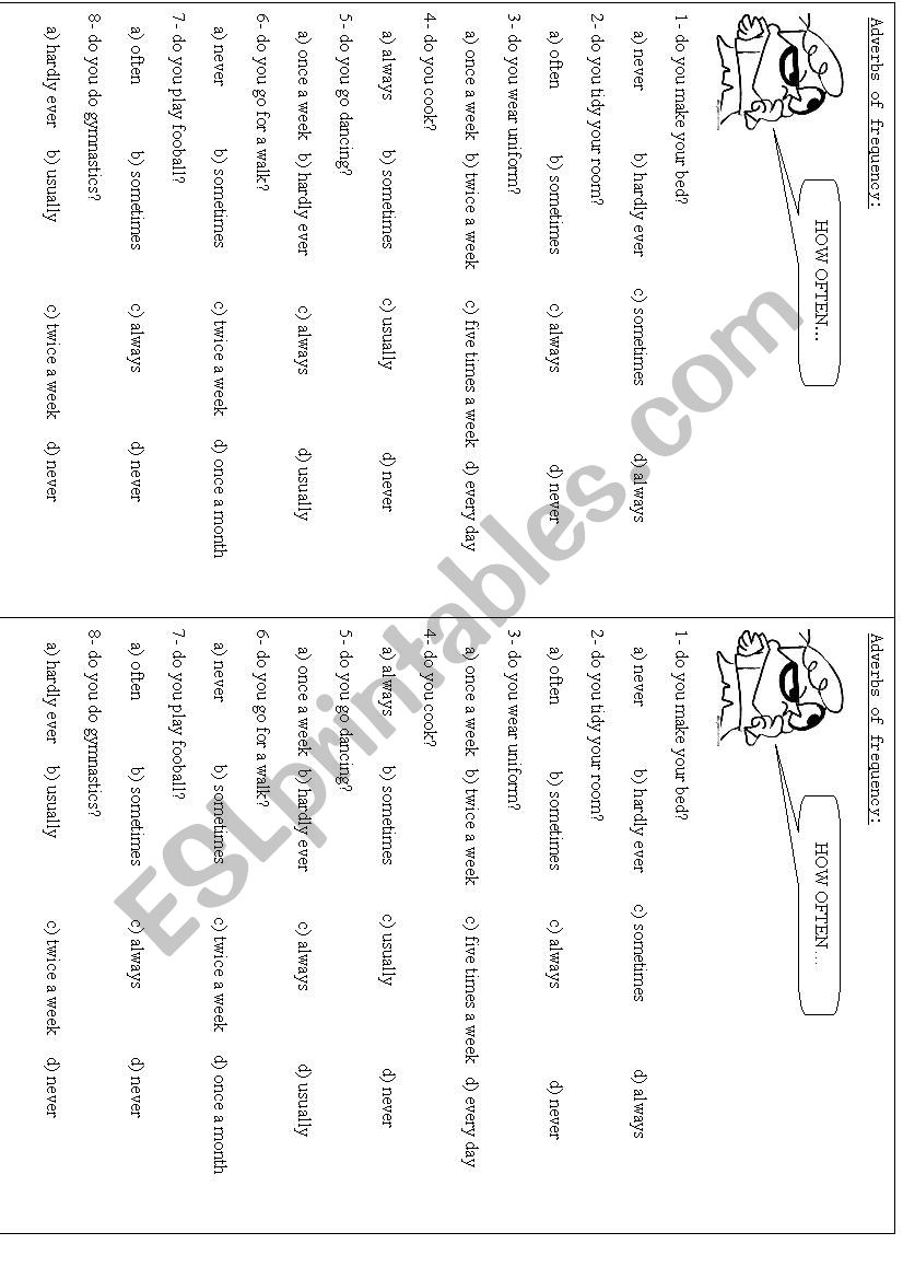 How often ...  worksheet