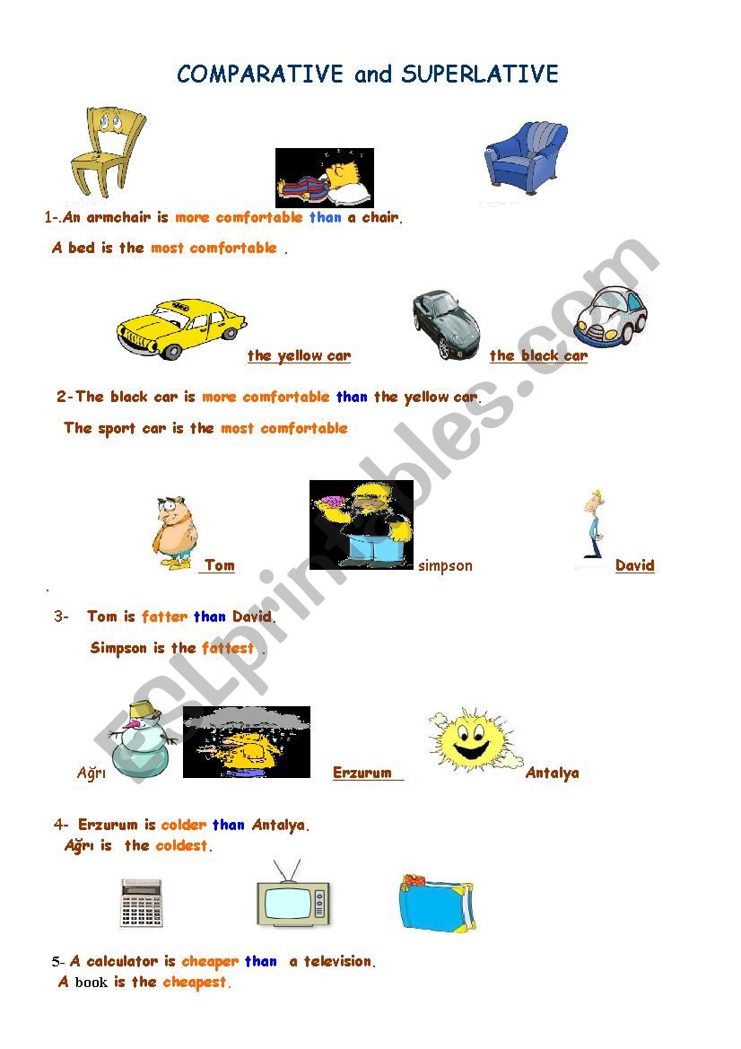 comparatives and superlatives worksheet