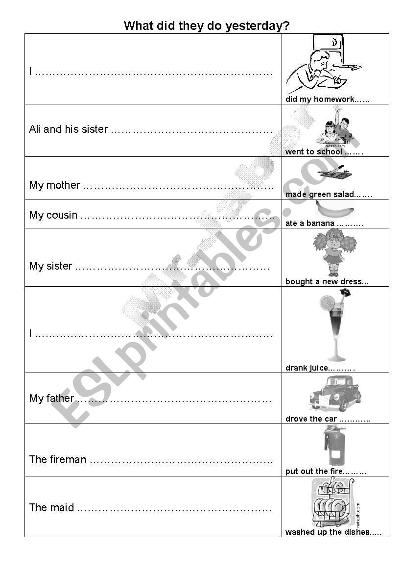 past simple worksheet