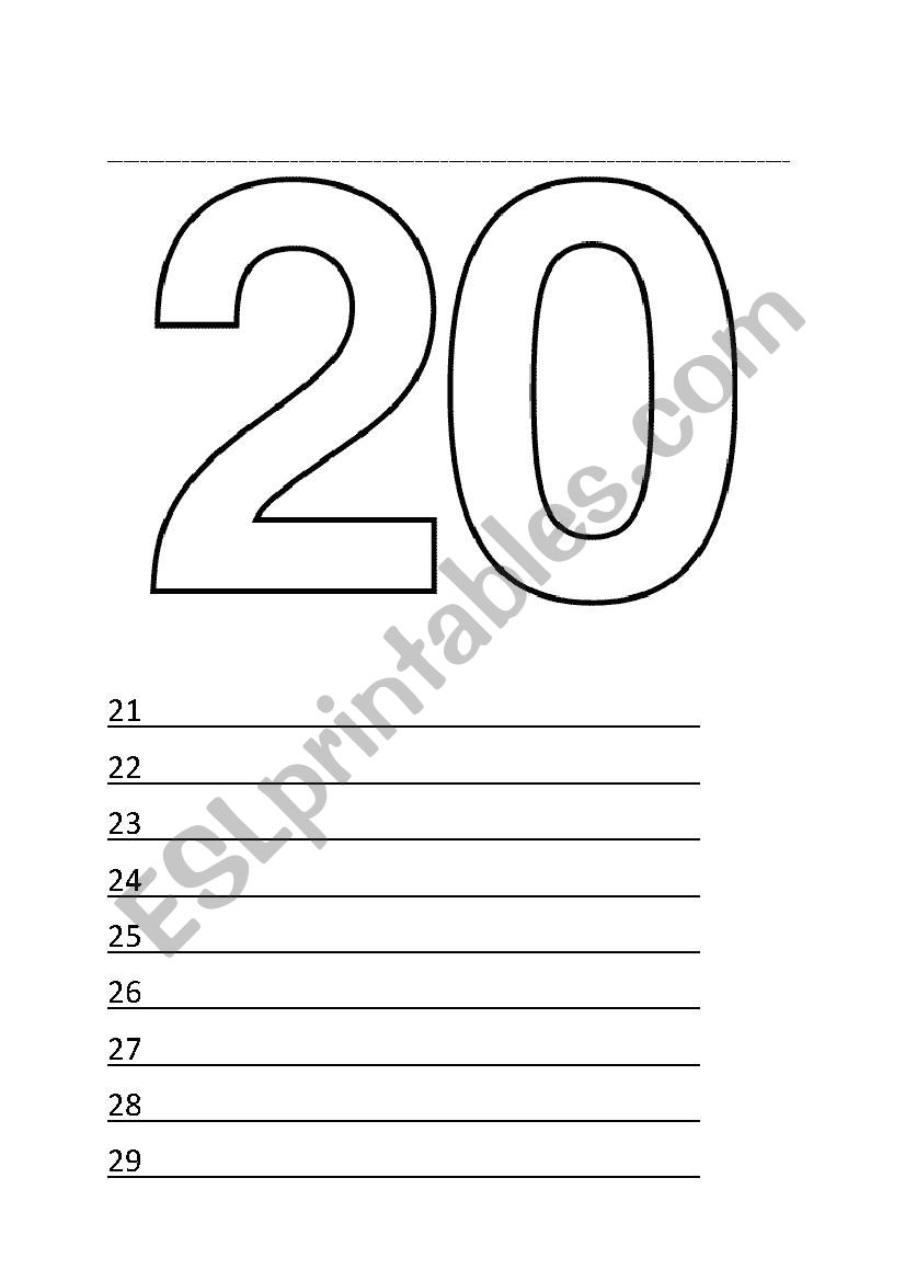 Numbers worksheet