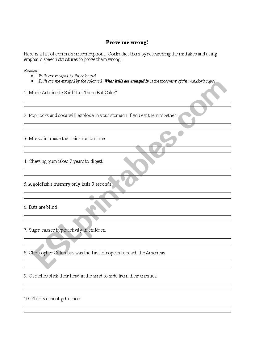 Emphatic Structures Worksheet worksheet